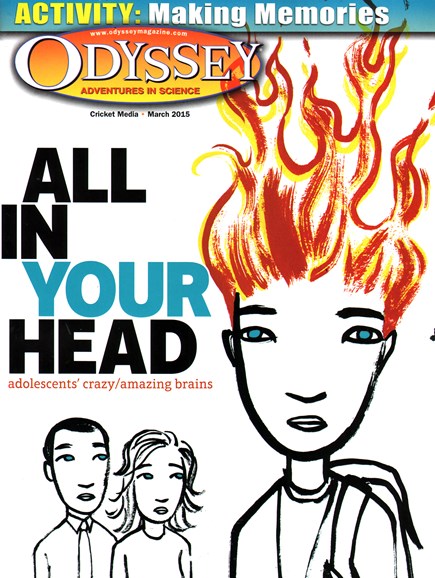 Cover for the Odyssey Magazine March 2015 issue titled All in Your Head